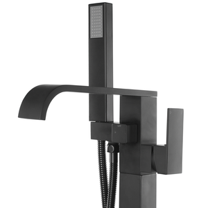 Miscelatore vasca da bagno di colore Nero Opaco cromato freestanding stile moderno