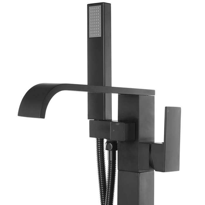 Miscelatore vasca da bagno di colore Nero Opaco cromato freestanding stile moderno