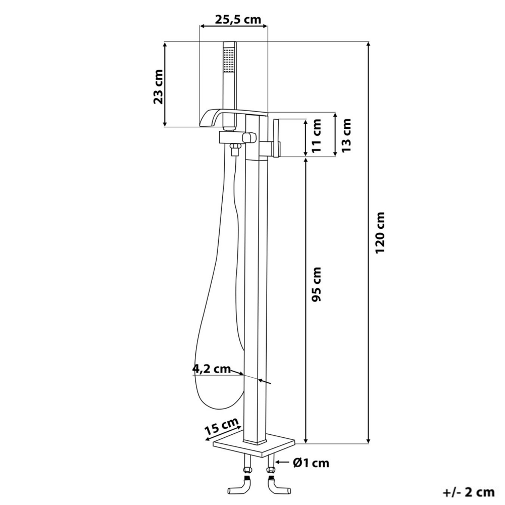 Miscelatore vasca da bagno di colore Nero Opaco cromato freestanding stile moderno