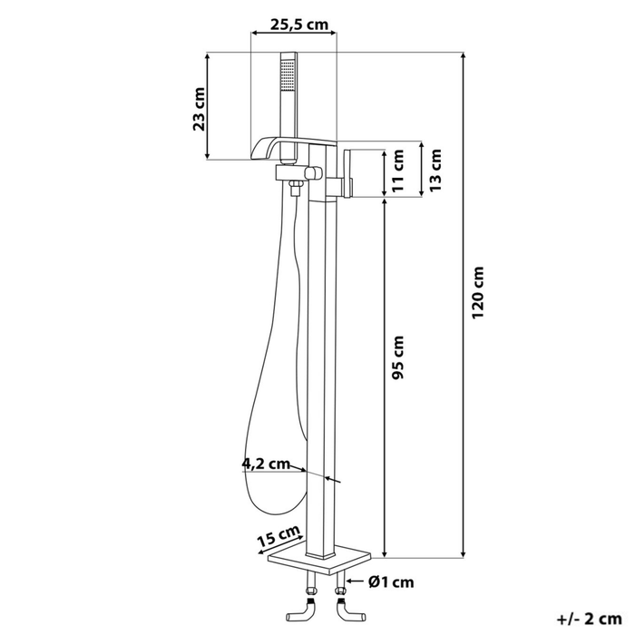 Miscelatore vasca da bagno di colore Nero Opaco cromato freestanding stile moderno