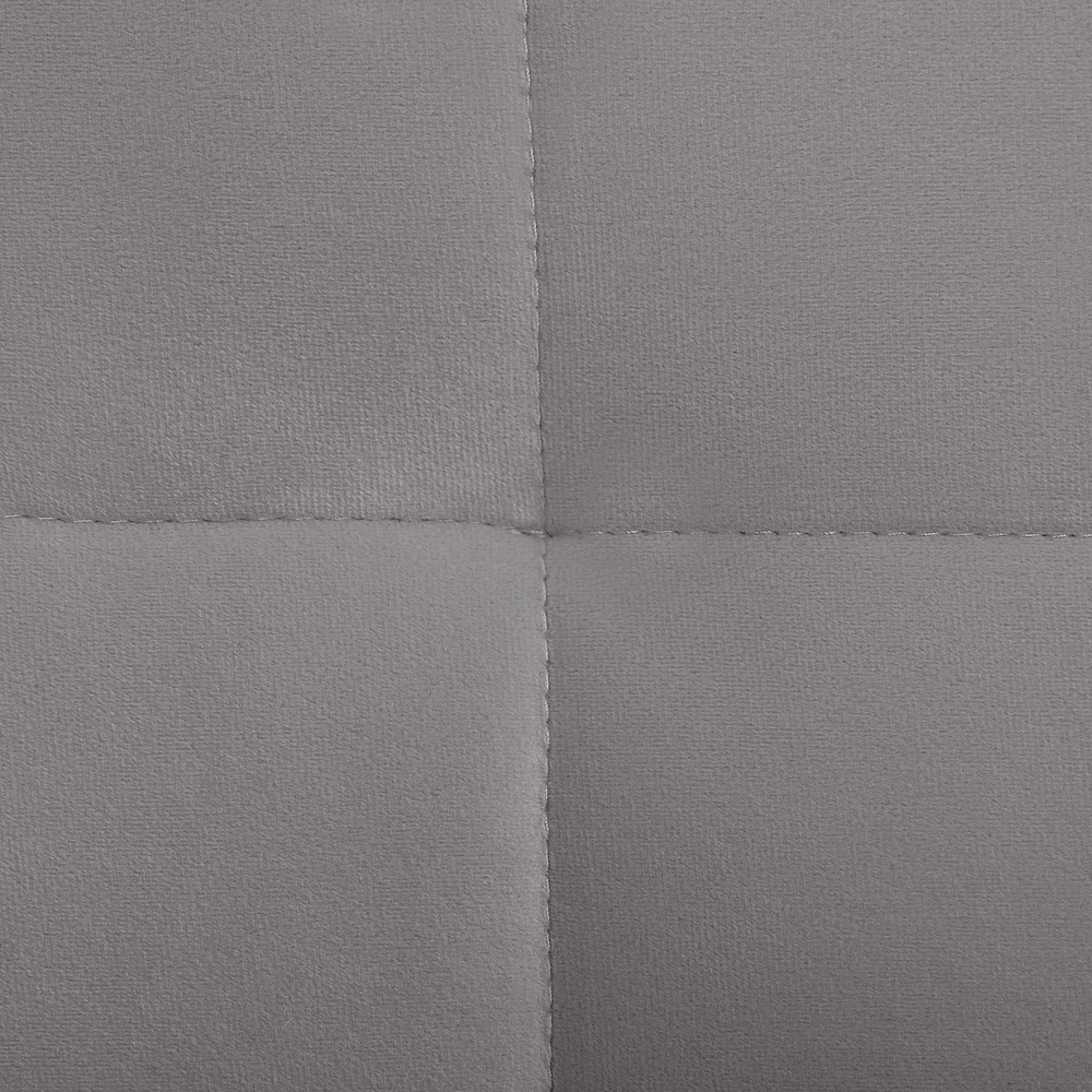 Divano a 3 posti con rivestimento in tessuto di velluto grigio capitonné con gambe dorate