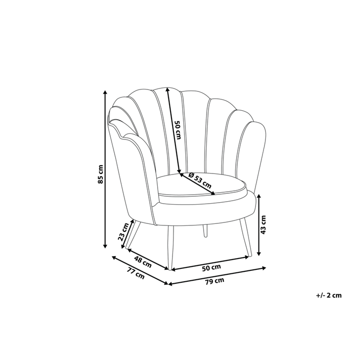 Poltrona in velluto grigio Forma Di Conchiglia gambe in metallo retrò