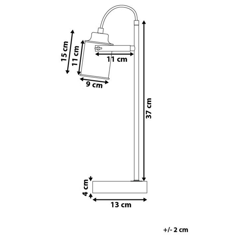 Lampada da Tavolo di colore Nero stile Industriale Fari Orientabili con Base in Cemento  37cm