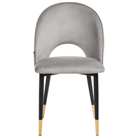 Set di 2 sedie da pranzo rivestimento in velluto grigio gambe nere glamour retrò
