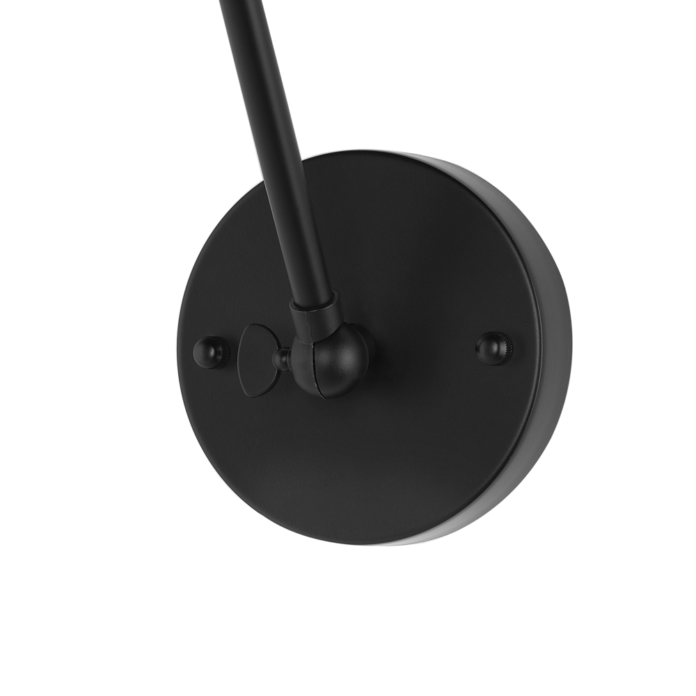 Set di 2 Lampade da Parete applique in Metallo Nero Braccio Orientabile Industriale