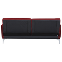 Divano Letto Rosso Scuro 3 Posti Seduta Con Bottoni Click Clack