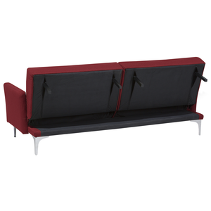 Divano Letto Rosso Scuro 3 Posti Seduta Con Bottoni Click Clack