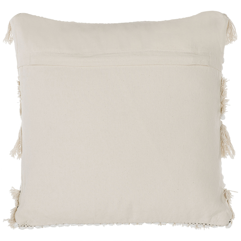 Set di 2 cuscini decorativi motivo a righe beige 45 x 45 cm con nappe Boho Retro Decor accessori