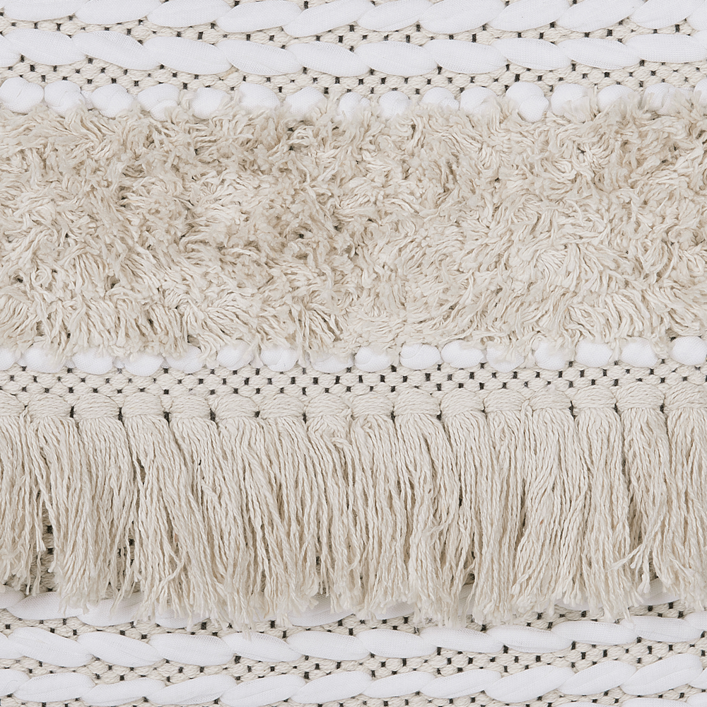 Set di 2 cuscini decorativi motivo a righe beige 45 x 45 cm con nappe Boho Retro Decor accessori