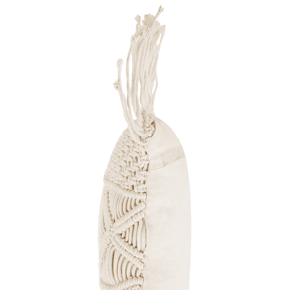 Set di 2 cuscini decorativi in macramè di cotone beige 40 x 45 cm con nappe in corda Boho Retro Decor accessori