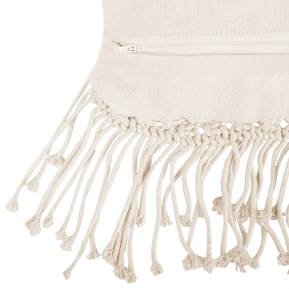 Set di 2 cuscini decorativi in macramè di cotone beige 40 x 45 cm con nappe in corda Boho Retro Decor accessori