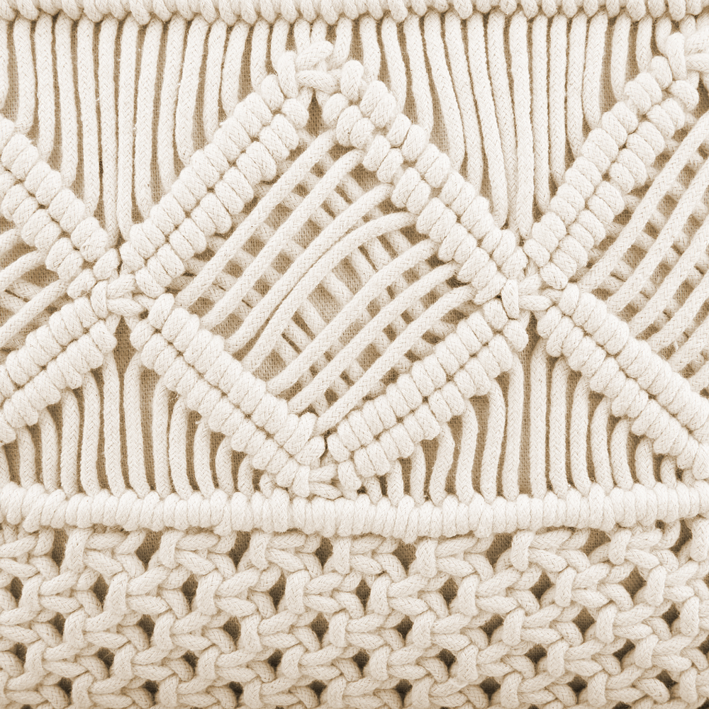 Set di 2 cuscini decorativi in macramè di cotone beige 40 x 45 cm con nappe in corda Boho Retro Decor accessori