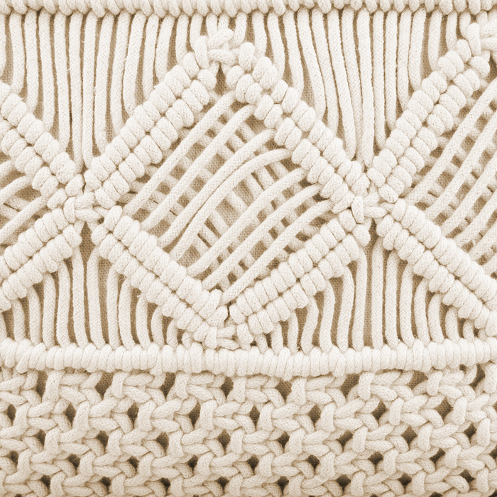 Set di 2 cuscini decorativi in macramè di cotone beige 40 x 45 cm con nappe in corda Boho Retro Decor accessori