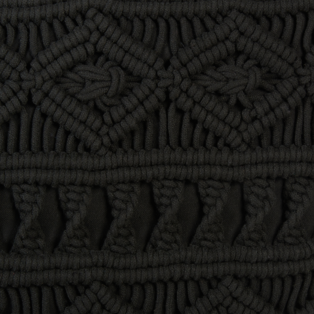 Set di 2 cuscini decorativi in macramè di cotone Nero 45 x 45 cm Corda Boho Retro Decor Accessori