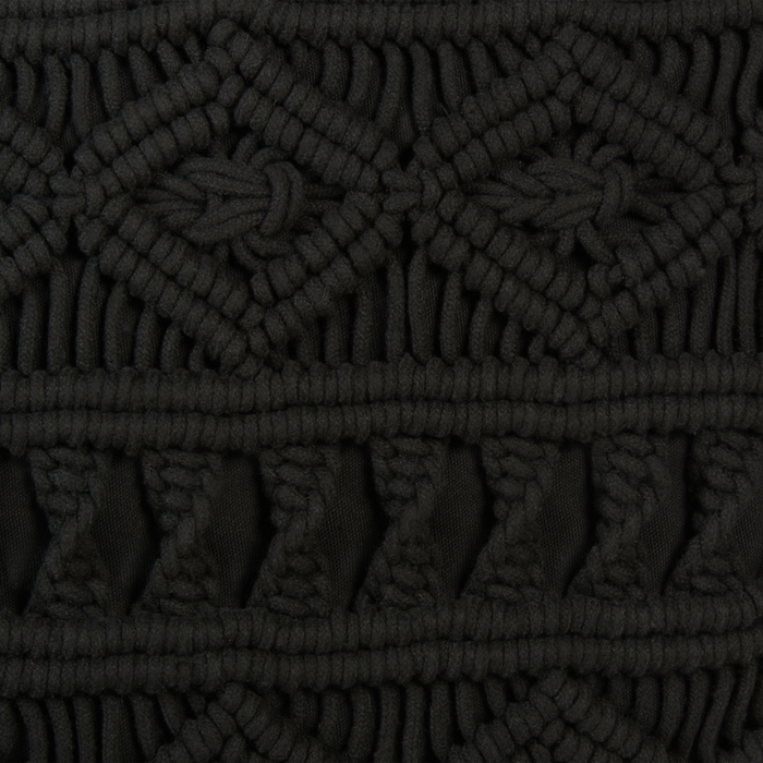 Set di 2 cuscini decorativi in macramè di cotone Nero 45 x 45 cm Corda Boho Retro Decor Accessori