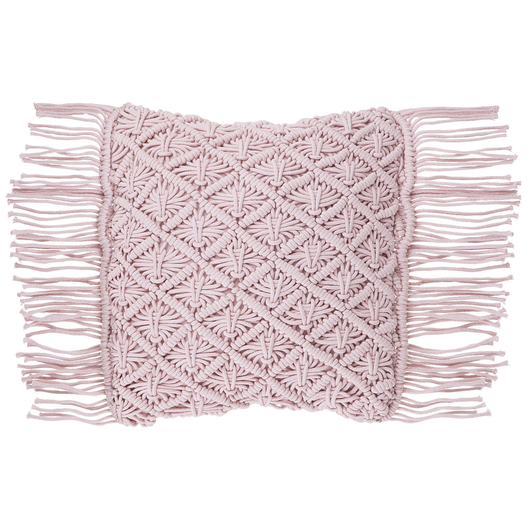 Set di 2 cuscini decorativi in macramè di cotone rosa 40 x 40 cm con nappe in corda Boho Retro Decor accessori