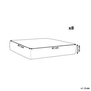 Set di 8 copricuscini per sedili in tessuto bianco per sedie da giardino 47 x 47 x 10 cm