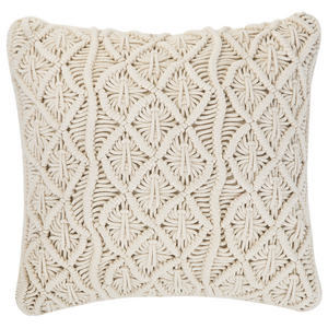 Set di 2 cuscini decorativi in cotone macramè beige chiaro 45 x 45 cm Corda Boho Retro Decor Accessori