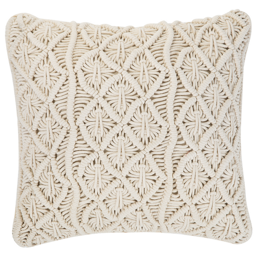 Set di 2 cuscini decorativi in cotone macramè beige chiaro 45 x 45 cm Corda Boho Retro Decor Accessori