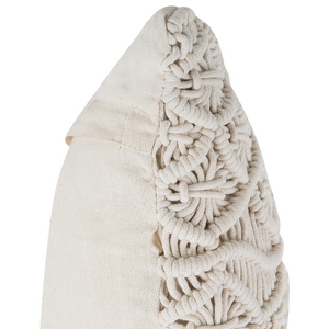 Set di 2 cuscini decorativi in cotone macramè beige chiaro 45 x 45 cm Corda Boho Retro Decor Accessori