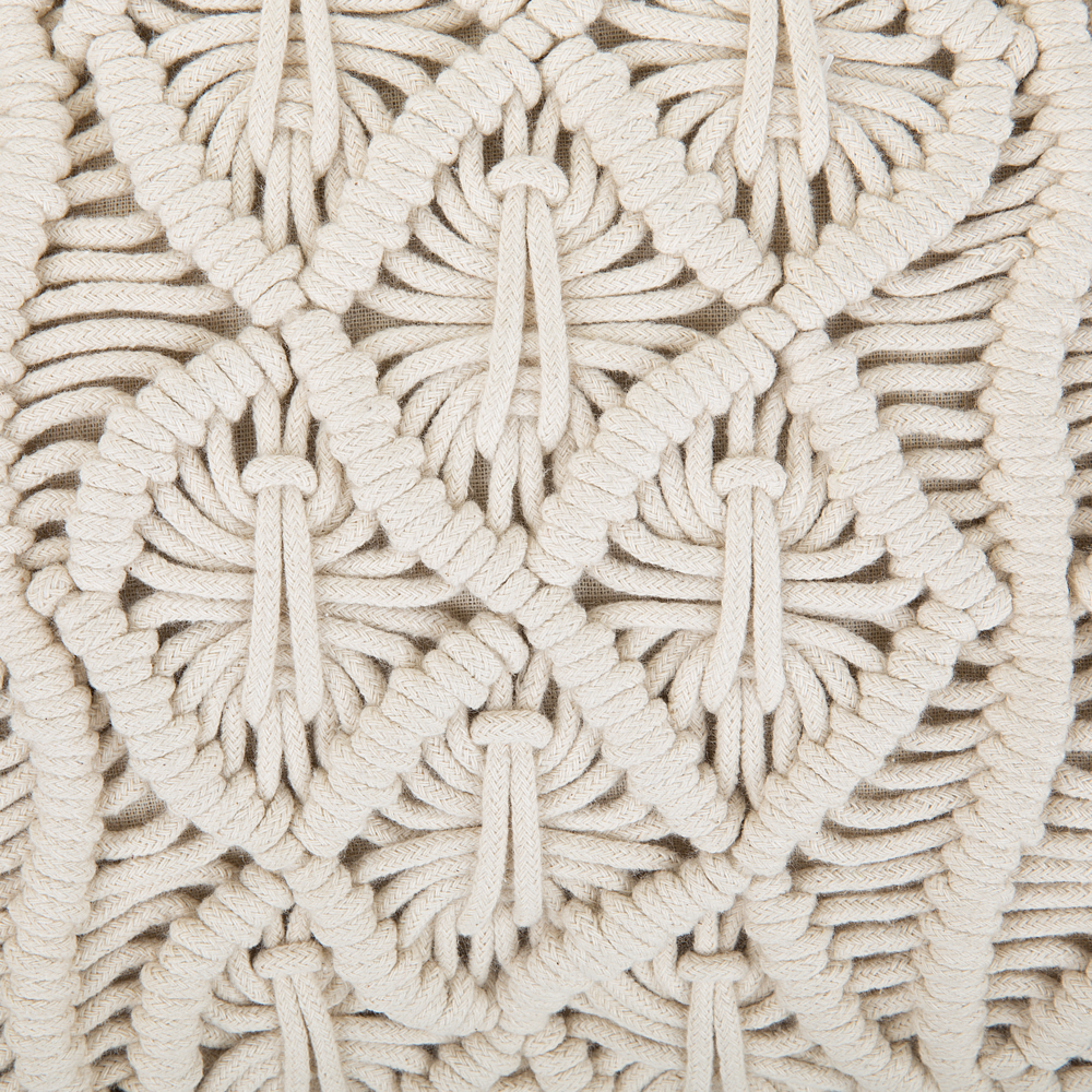 Set di 2 cuscini decorativi in cotone macramè beige chiaro 45 x 45 cm Corda Boho Retro Decor Accessori