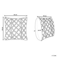 Set di 2 cuscini decorativi in cotone macramè beige chiaro 45 x 45 cm Corda Boho Retro Decor Accessori