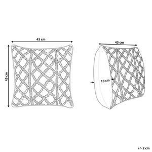 Set di 2 cuscini decorativi in cotone macramè beige chiaro 45 x 45 cm Corda Boho Retro Decor Accessori