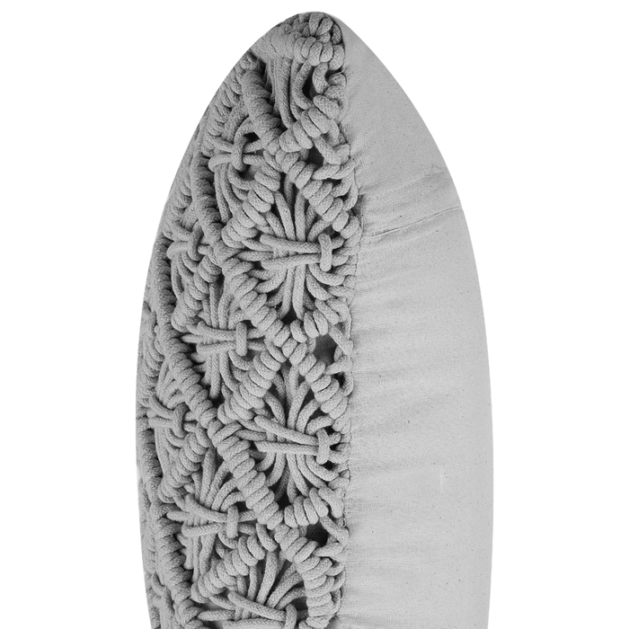 Set di 2 cuscini decorativi in macramè di cotone grigio 45 x 40 cm Corda Boho Retro Decor Accessori