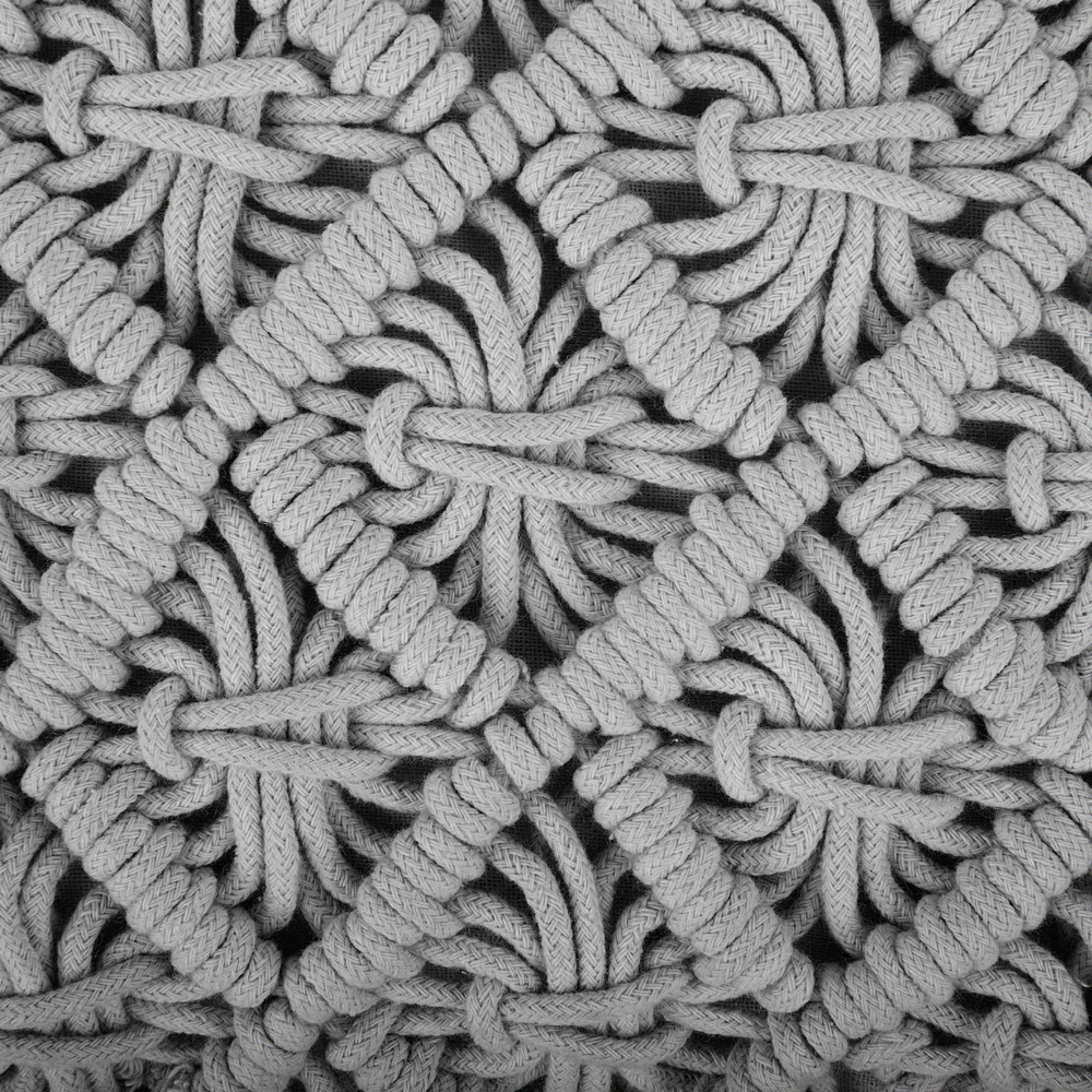 Set di 2 cuscini decorativi in macramè di cotone grigio 45 x 40 cm Corda Boho Retro Decor Accessori