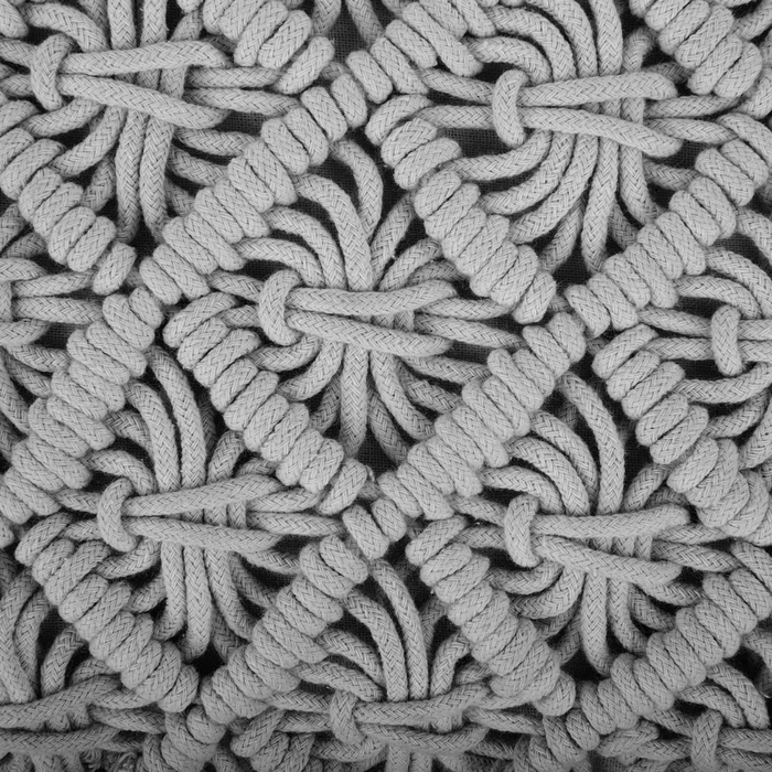 Set di 2 cuscini decorativi in macramè di cotone grigio 45 x 40 cm Corda Boho Retro Decor Accessori