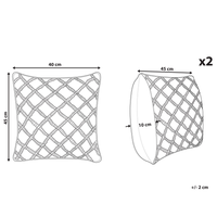 Set di 2 cuscini decorativi in macramè di cotone grigio 45 x 40 cm Corda Boho Retro Decor Accessori