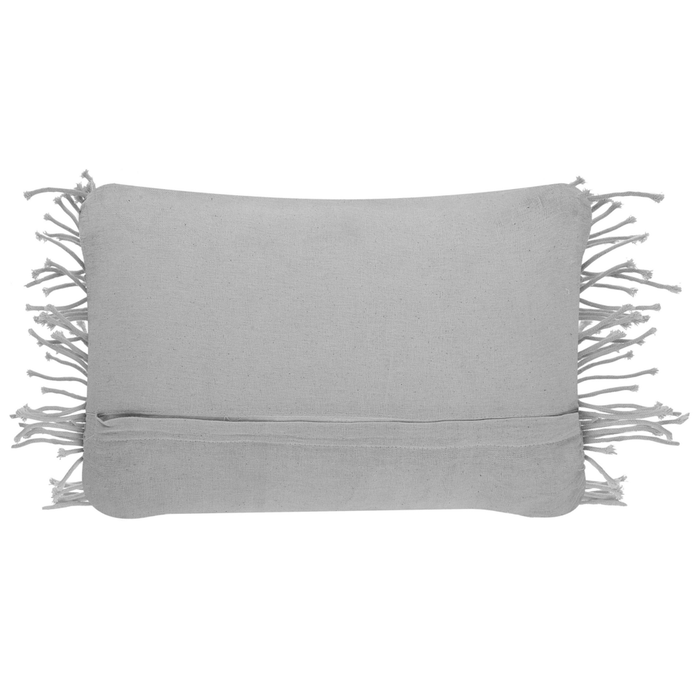 Set di 2 cuscini decorativi grigio cotone macramè 30 x 45 cm con nappe corda Boho Retro Decor accessori