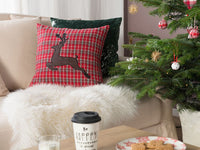 Set di 2 cuscini decorativi con stampa renna rossa 45 x 45 cm Modern Decor Accessori Natale