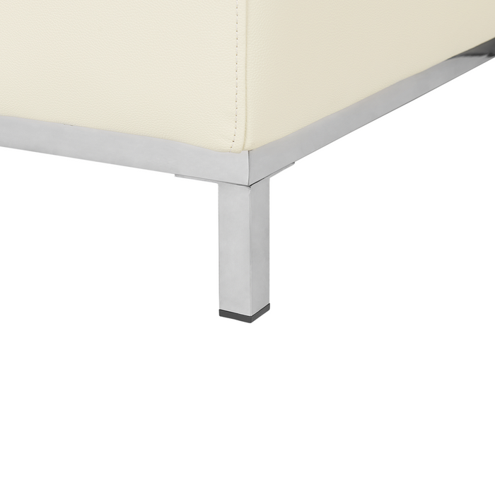 Divano ad angolo con orientamento a versione destra a forma di L rivestito in pelle beige