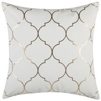 Set di 2 cuscini Decorativi Bianchi con Motivo a geometrico bianco e dorato 45 x 45 cm marocchino accessori glamour arredamento