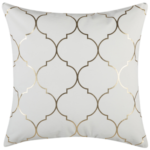 Set di 2 cuscini Decorativi Bianchi con Motivo a geometrico bianco e dorato 45 x 45 cm marocchino accessori glamour arredamento