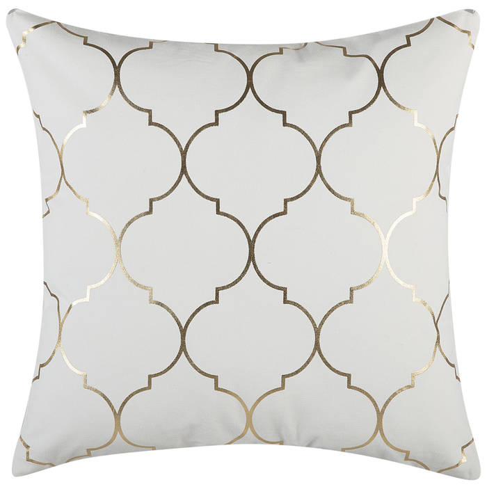 Set di 2 cuscini Decorativi Bianchi con Motivo a geometrico bianco e dorato 45 x 45 cm marocchino accessori glamour arredamento