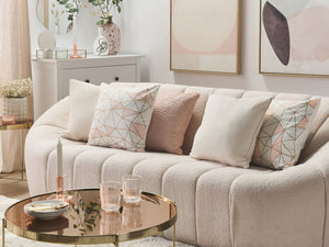 Set di 2 cuscini decorativi in cotone rosa motivo geometrico 45 x 45 cm Decor Accessori