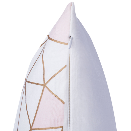 Set di 2 cuscini decorativi in cotone rosa motivo geometrico 45 x 45 cm Decor Accessori