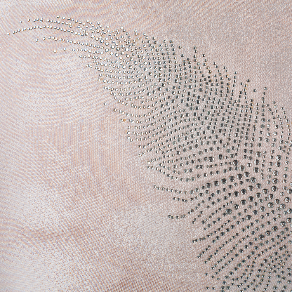 Set di 2 cuscini Decorativi Applique Piuma Rosa 45 x 45 cm Delicato Motivo Glam Decor Accessori