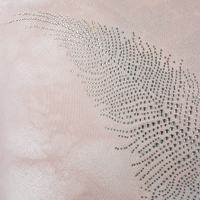 Set di 2 cuscini Decorativi Applique Piuma Rosa 45 x 45 cm Delicato Motivo Glam Decor Accessori