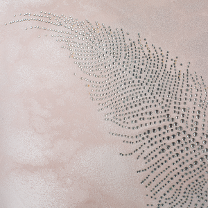 Set di 2 cuscini Decorativi Applique Piuma Rosa 45 x 45 cm Delicato Motivo Glam Decor Accessori