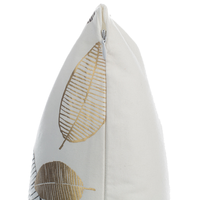 Set di 2 cuscini decorativi motivo foglia di cotone dorato e Nero 45 x 45 cm decorazione con stampa