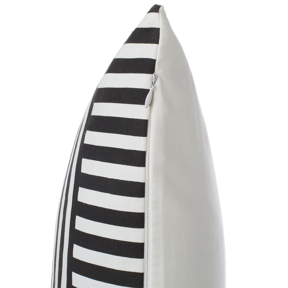 Set di 2 cuscini decorativi in cotone bianco e Nero motivo geometrico 45 x 45 cm Glamour