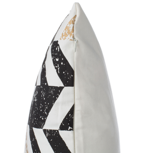 Set di 2 cuscini decorativi in cotone bianco e Nero motivo chevron 45 x 45 cm stampa geometrica glamour