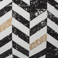 Set di 2 cuscini decorativi in cotone bianco e Nero motivo chevron 45 x 45 cm stampa geometrica glamour