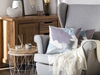 Set di 2 cuscini decorativi viola con motivo astratto argento 45 x 45 cm accessori decorativi con stampa verniciata