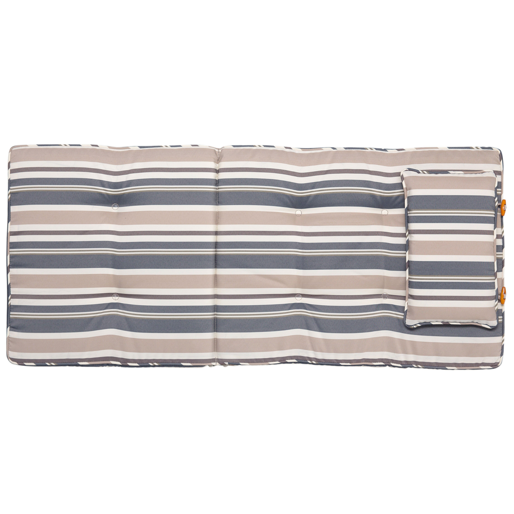 Set di cuscini di ricambio per sedie da esterno in tessuto a righe blu e beige resistente ai raggi UV 8 cuscini con imbottitura spessa