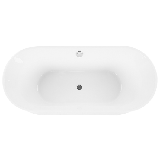 Bagno bianco con argento sanitario acrilico singolo 170 x 75 cm autoportante moderno