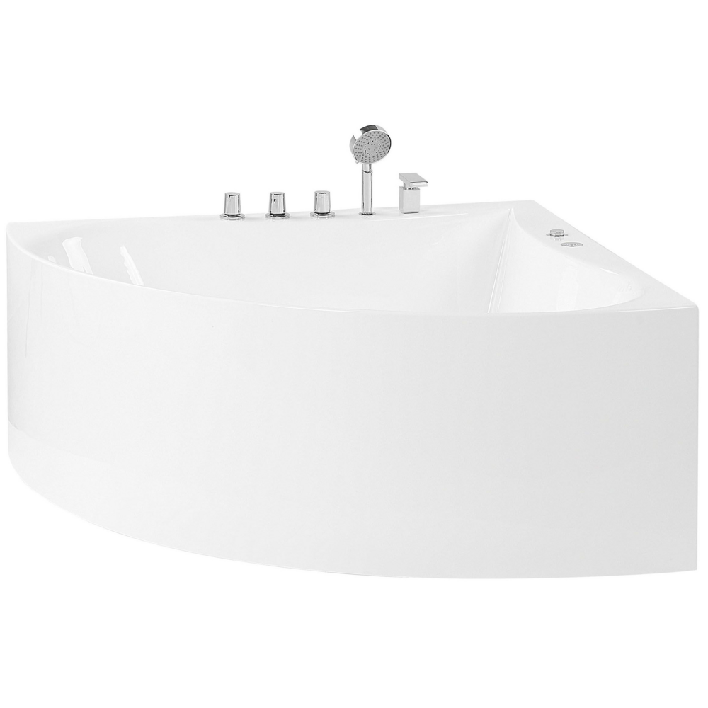 Vasca Idromassaggio Angolare Bianca con Argento Sanitario Acrilico Singolo 133 x 187 cm Idromassaggio Moderno
